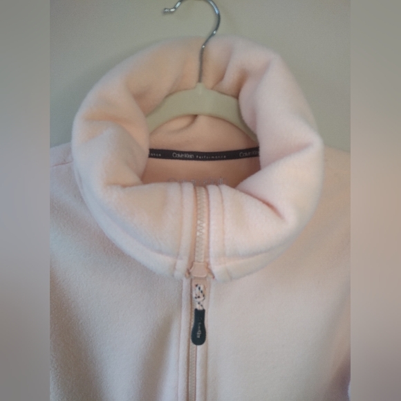CALVIN KLEIN Performance Soft Fleece Pink Peach Full Zip Jacket Small - Picture 4 of 12